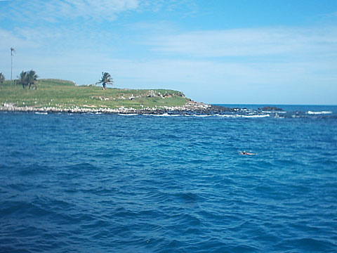 Turista de 60 anos fazendo Snorkel perto da Ilha Siriba - Abrolhos
