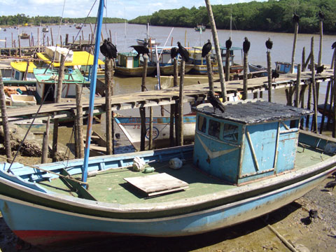 porto de rio de Nova Viçosa - Maré baixa